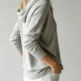 Light Grey Hooded Cardigan with Buttons