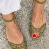 Isaure - Golden Braided Sandals