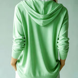Mint Green Hooded Cardigan with Buttons