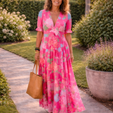 SKYE | Floral V-Neck Sleeveless Midi Dress