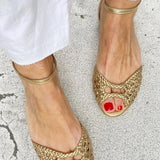 Isaure - Golden Braided Sandals
