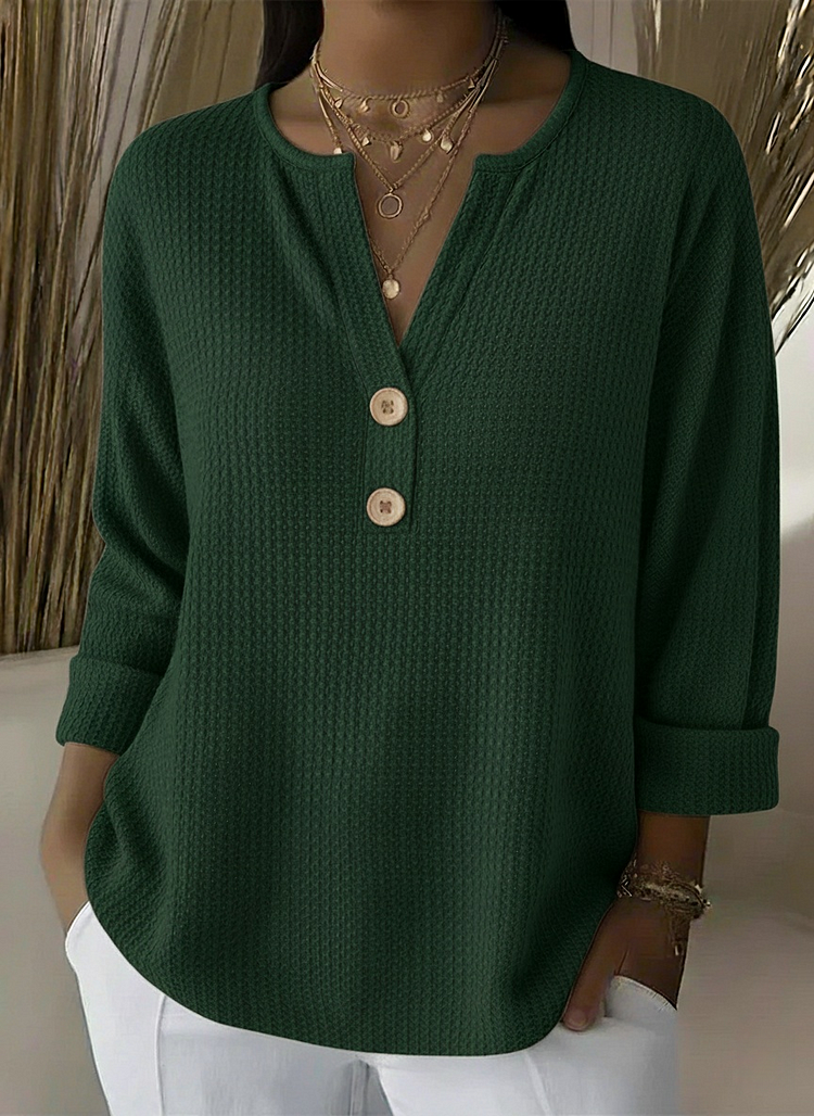 Lucinda | Buttoned Henley Top