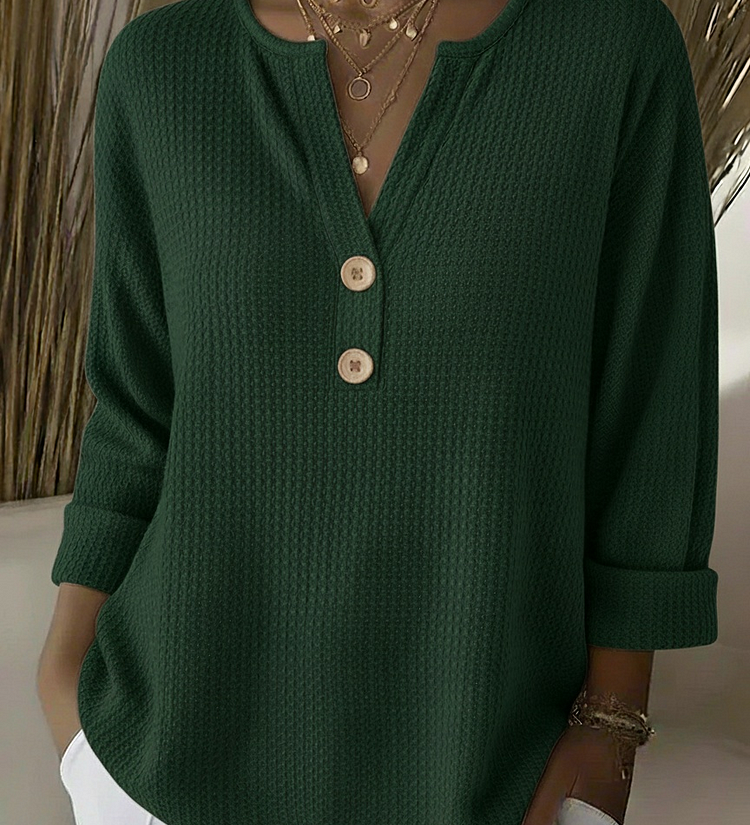 Lucinda | Buttoned Henley Top