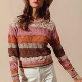Jamie | Women's Striped Long Knit Sweater