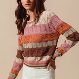 Jamie | Women's Striped Long Knit Sweater