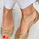 Isaure - Golden Braided Sandals