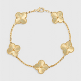Clover Motif Bracelet with Elegance in Gold Plating