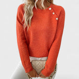 Roxanne - Elegant Women's Asymmetrical One-Shoulder Sweater with Buttons