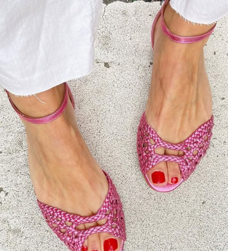 Isaure - Golden Braided Sandals