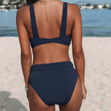 Matilde - High-Waisted Plain Swimsuit