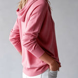 Pink Hooded Cardigan with Buttons