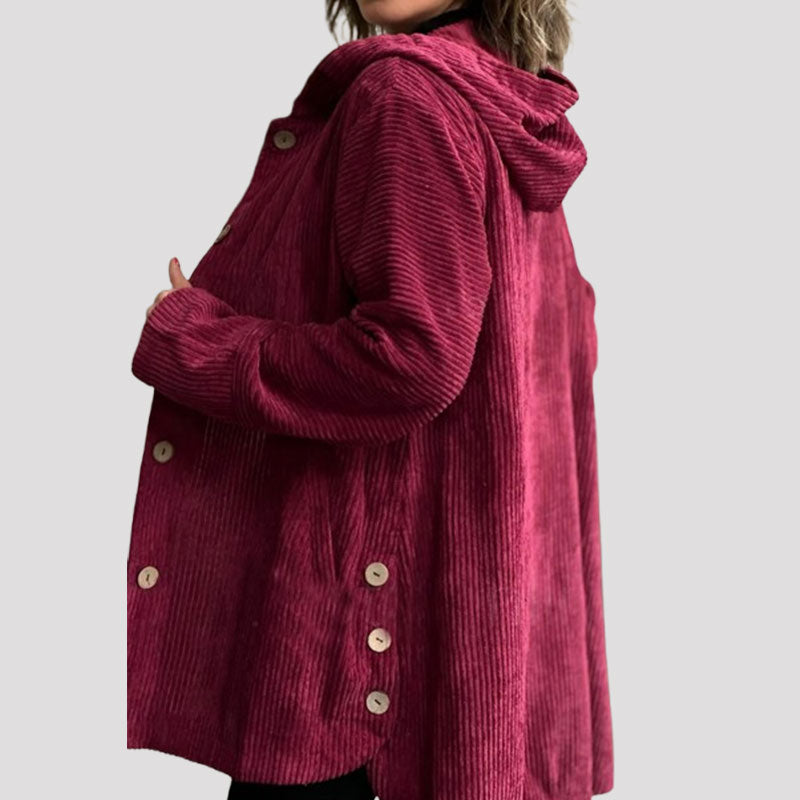 Adriana | Casual Velvet Hooded Jacket for Autumn Season
