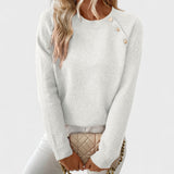 Roxanne - Elegant Women's Asymmetrical One-Shoulder Sweater with Buttons