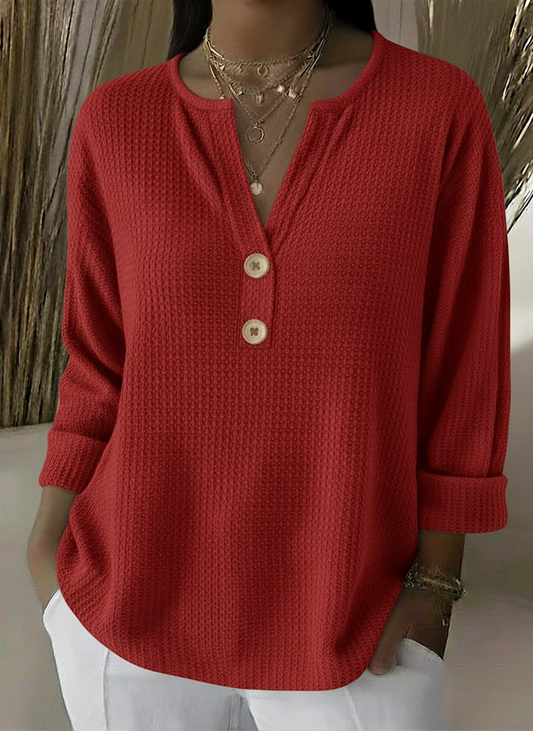 Lucinda | Buttoned Henley Top