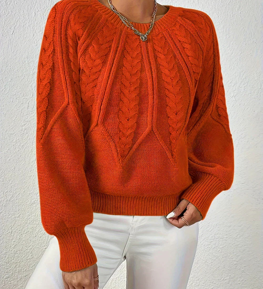 Jillian | Women's Cable Knit Raglan Sleeve Sweater