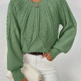 Jillian | Women's Cable Knit Raglan Sleeve Sweater