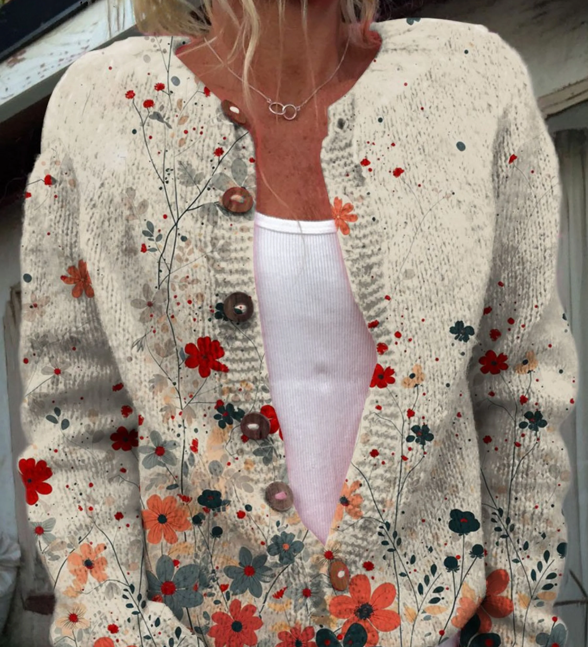 Sabrina | Vintage Floral Knit Cardigan