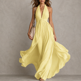 OPHELIA | Deep V-Neck Maxi Dress