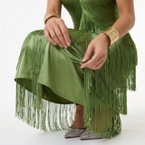 IVY | Ruffled Halter Midi Dress