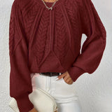 Jillian | Women's Cable Knit Raglan Sleeve Sweater