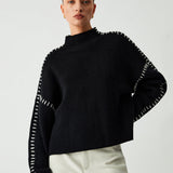 Faye | Oversized Mock Neck Sweater