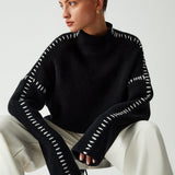 Faye | Oversized Mock Neck Sweater