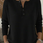 Helena | Buttoned Henley Knit Jumper