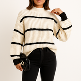 Rachael | Women's Oversized Striped Crew Neck Sweater