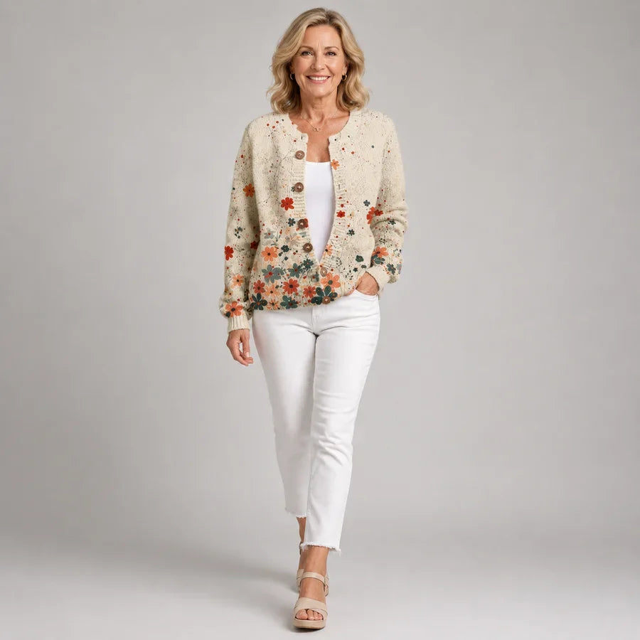 Sabrina | Vintage Floral Knit Cardigan
