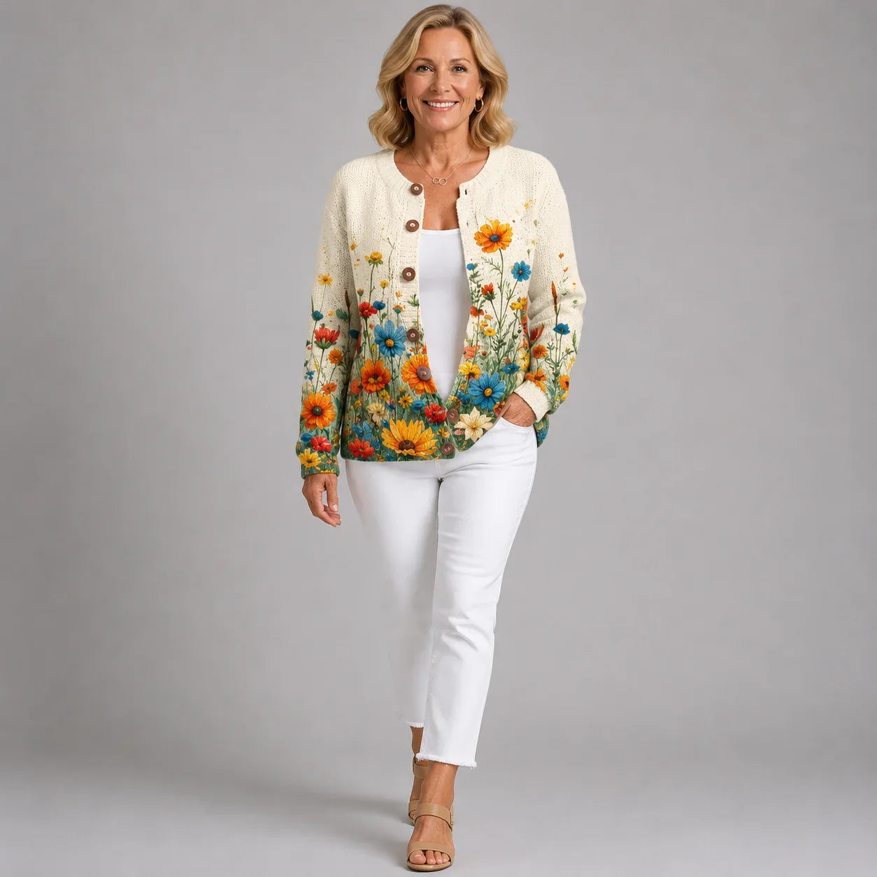 Tansy | Vintage Floral Print Cardigan