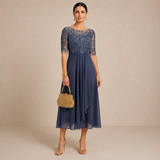 EVELYN | Embroidered Lace Evening Dress