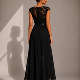 ELEANOR | A-Line Lace Trim Maxi Dress