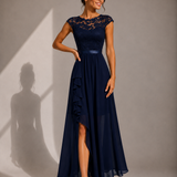 ELEANOR | A-Line Lace Trim Maxi Dress