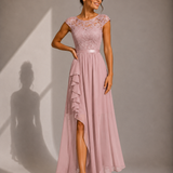 ELEANOR | A-Line Lace Trim Maxi Dress