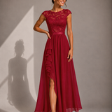 ELEANOR | A-Line Lace Trim Maxi Dress