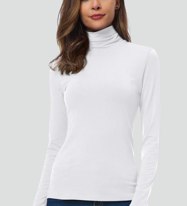 Lyra | Women's Turtleneck Long Sleeve Plain Knit Sweater