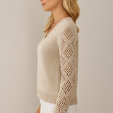 Bryony | Crochet Sleeve Knit Sweater