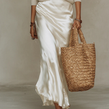 ELIZA | Satin Midi Dress with Built-In Jumper
