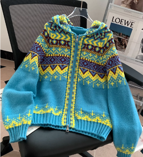 Sadie | Women's Fair Isle Hooded Jumper