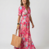 SKYE | Floral V-Neck Sleeveless Midi Dress