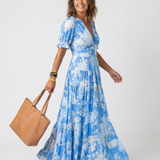 SKYE | Floral V-Neck Sleeveless Midi Dress