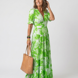 SKYE | Floral V-Neck Sleeveless Midi Dress