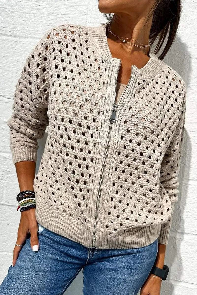 Clara | Elegant Breathable Openwork Knit Cardigan