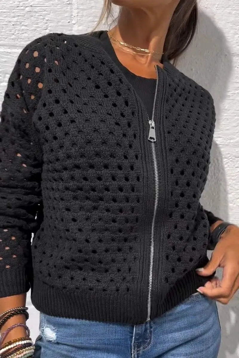 Clara | Elegant Breathable Openwork Knit Cardigan