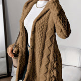 Yolanda | Plush Hooded Longline Cardigan