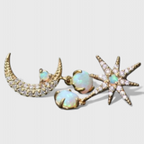 Moon and Star Earrings in Gold