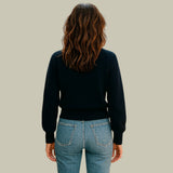 Tilly | Cross Button V-Neck Wool Blend Sweater