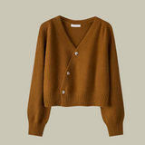 Tilly | Cross Button V-Neck Wool Blend Sweater