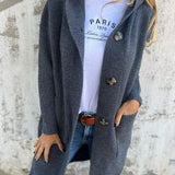 Zoe | Long Button-Front Knit Cardigan
