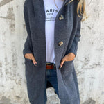Zoe | Long Button-Front Knit Cardigan
